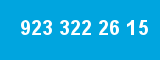 923 322 26 15 923 322 26 15